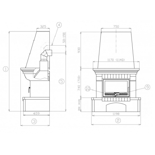 Камин ABX Oxford Klasik (цоколь песчаник, балка песчаник)_1 Камин ABX Oxford Klasik (цоколь песчаник, балка песчаник)_1